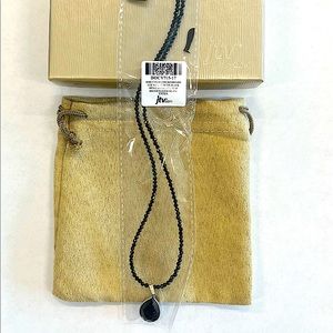 BNIB 27 ctw Black Spinel And Silver Necklace with Pendant